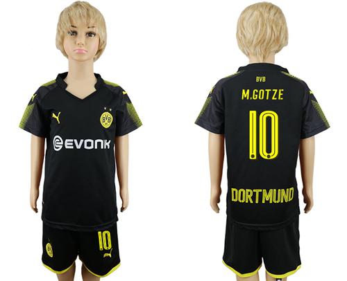 Dortmund #10 M.Gotze Away Kid Soccer Club Jersey